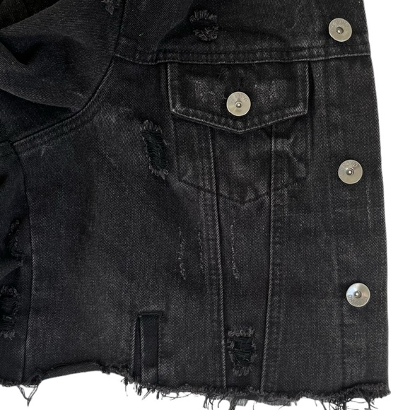 Ci Sono Jean Jacket Cropped Distressed Jeans Coat - Picture 5 of 11